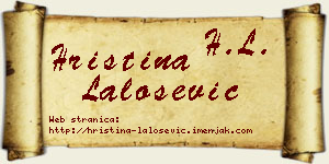 Hristina Lalošević vizit kartica